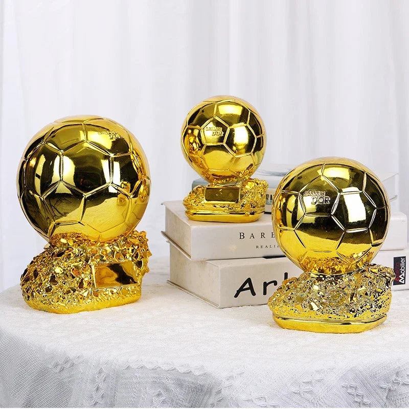 25cm Golden Ballon Football Excellent Player Award Competition Honor Reward Spherical Trophy Best Gift Home Decor